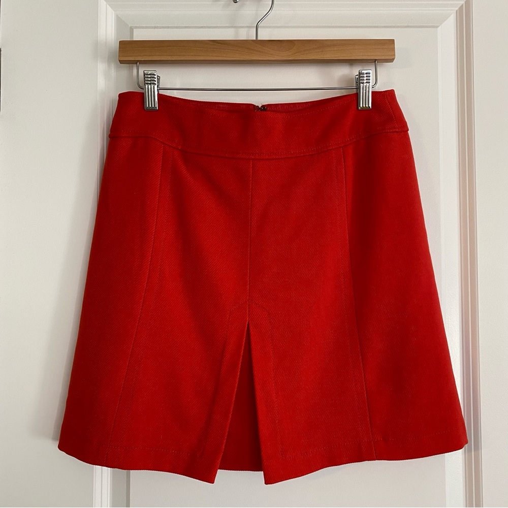 LOFT Open Slit Red Skater Skirt
